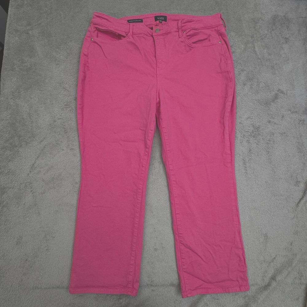 NYDJ Women's Pink Jeans Size 18W (38x26) Marilyn Straight LiftXTuck